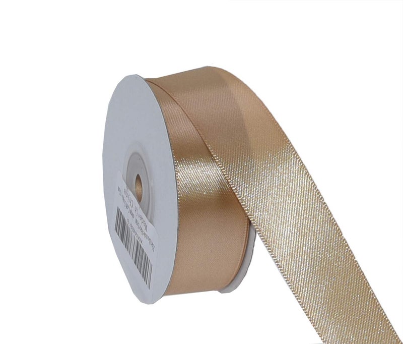 IHKFILAN Double Face Satin Ribbon 1Inchx25Yards Double Sided Solid Polyester Ribbon for Gift Wrapping Party Hair Braids Bow Baby Shower Decoration Floral Arrangement Craft Supplies,Tan - Image 2